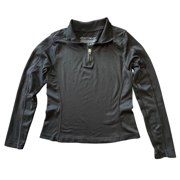 OBERMEYER Gigi Thermal Top Girls S Small Black 1/4 Zip Base Layer Top - Picture 1 of 7
